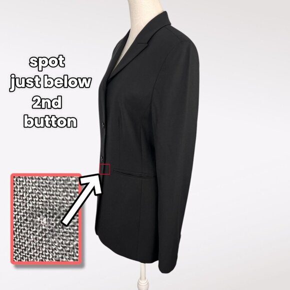 Y2K Classiques Entier Black Wool Blend Blazer Womens Size 6 - Picture 4 of 11